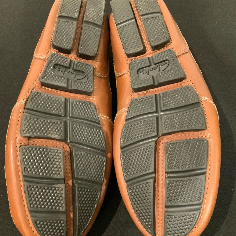 Clarks Light Brown Leather Slip-On Loafers - Picture 7 of 7